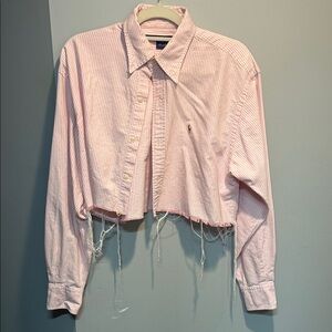 Pink Striped Ralph Lauren Button-Up Shirt